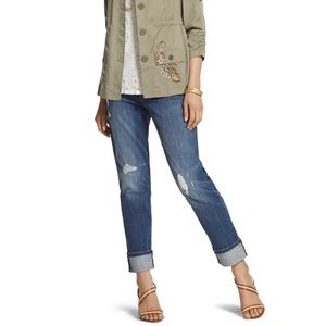 Perfectly Distressed Boyfriend Ankle Jeans 14P